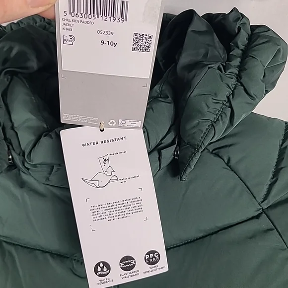 NEW Mountain Warehouse Chill Kids Green Puffer Jacket Sz 9-10 NWT - Picture 3 of 10